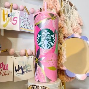 Starbucks Holiday 2020 Pink Poinsettia 24 oz. Cold Cup